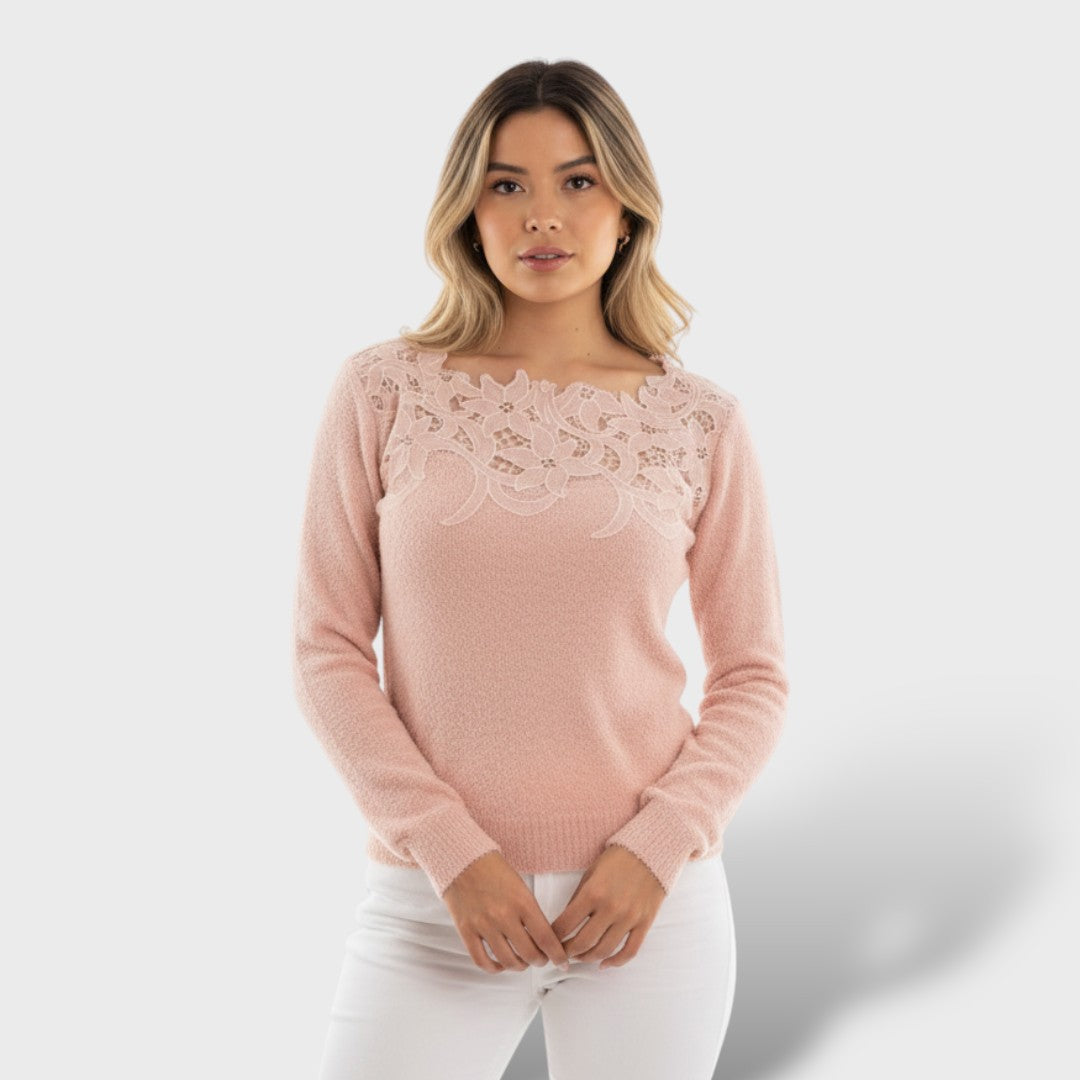 Suéter Ligero Floral Minimalista Mujer