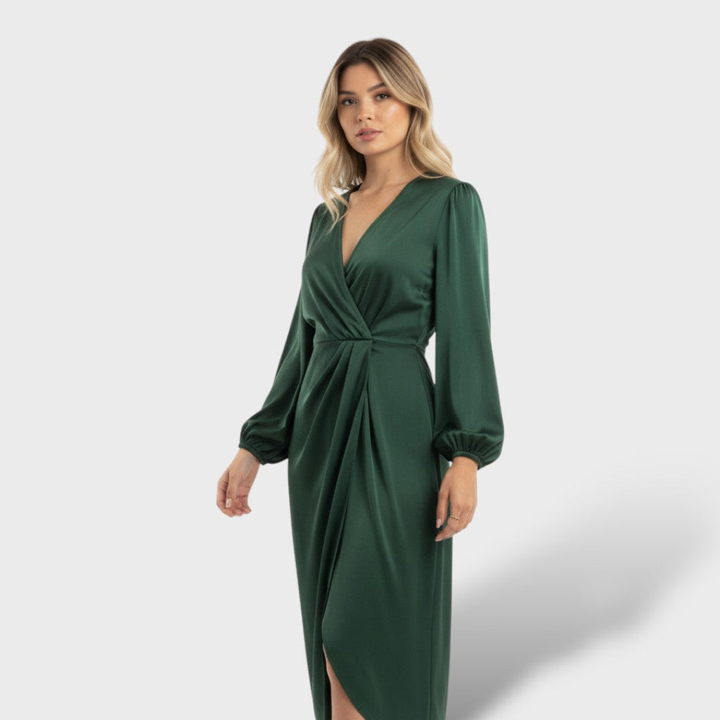 Vestido Elegante Manga Farol Mujer