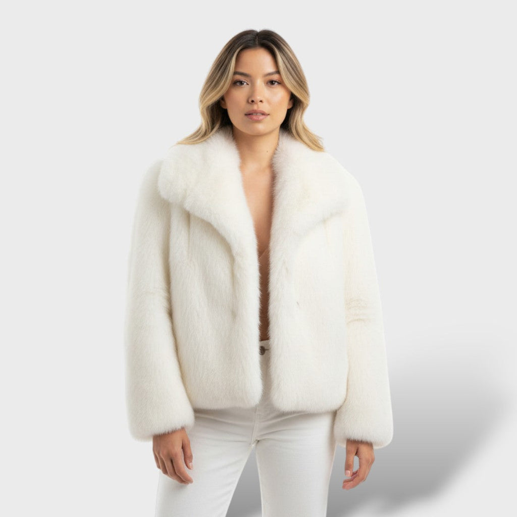 Abrigo de Pelo Sintético Elegante Mujer