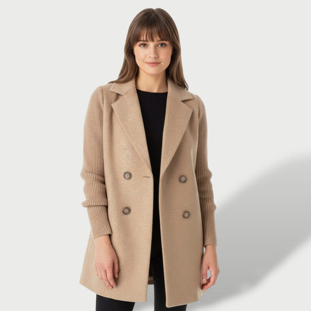 Blazer Mujer Elegante Amora con Mangas de Punto a Rayas