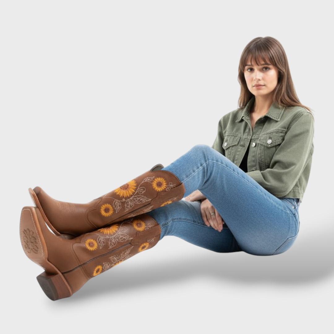 Botas Mujer Otoño Invierno Bordadas Tacón Grueso