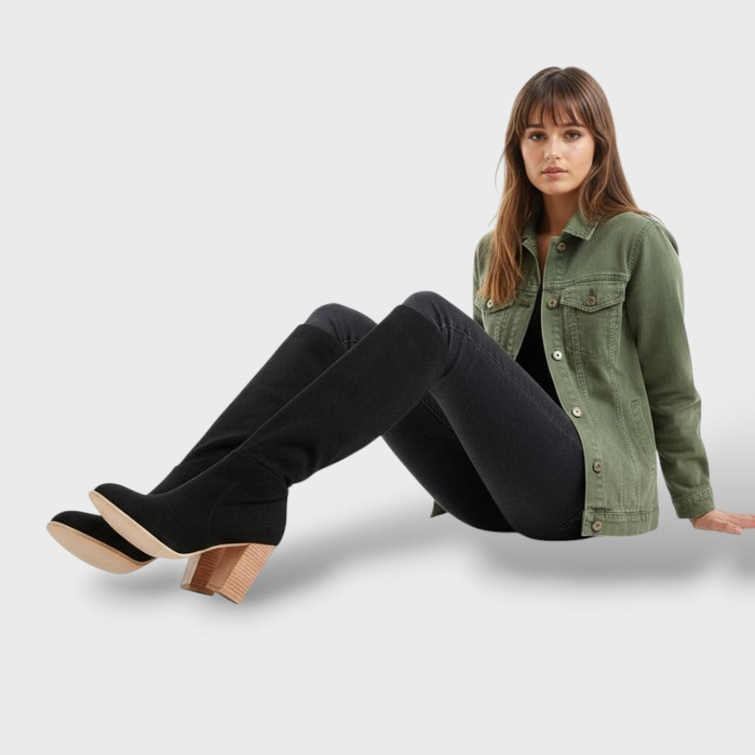 Botas Cowboy Mujer Ante Tacón Alto