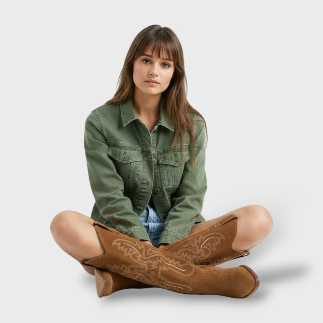 Botas cowboy bordadas tacón bajo