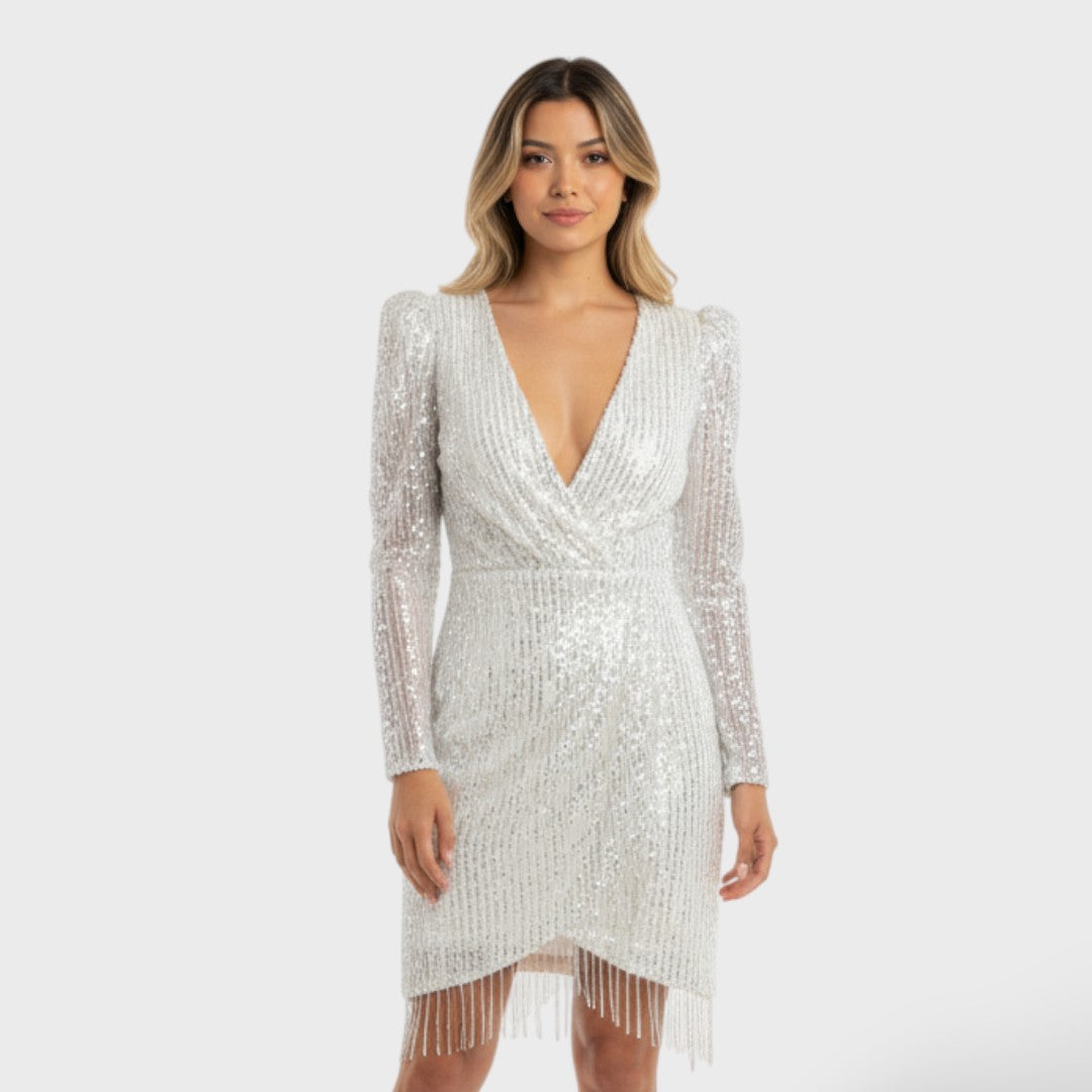 Vestido corto elegante cuello en V