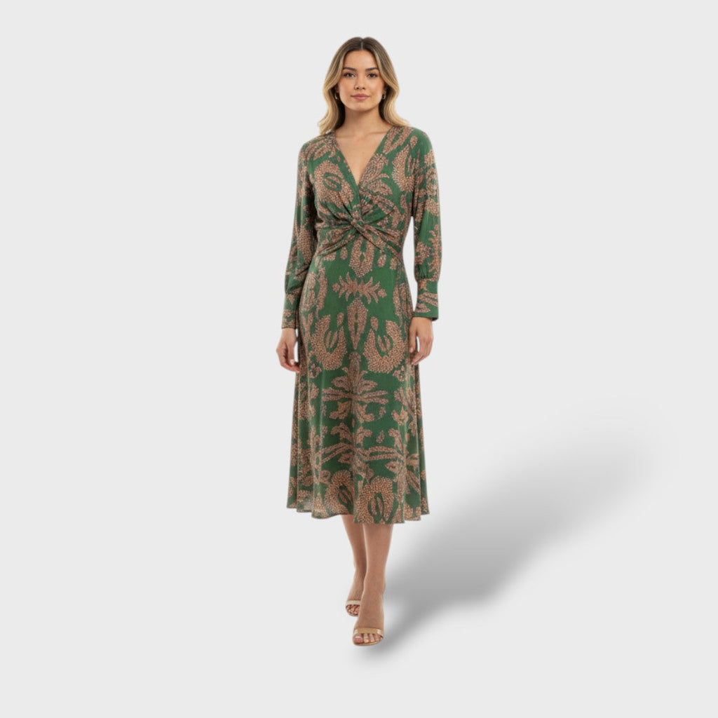 Vestido maxi boho envolvente elegante