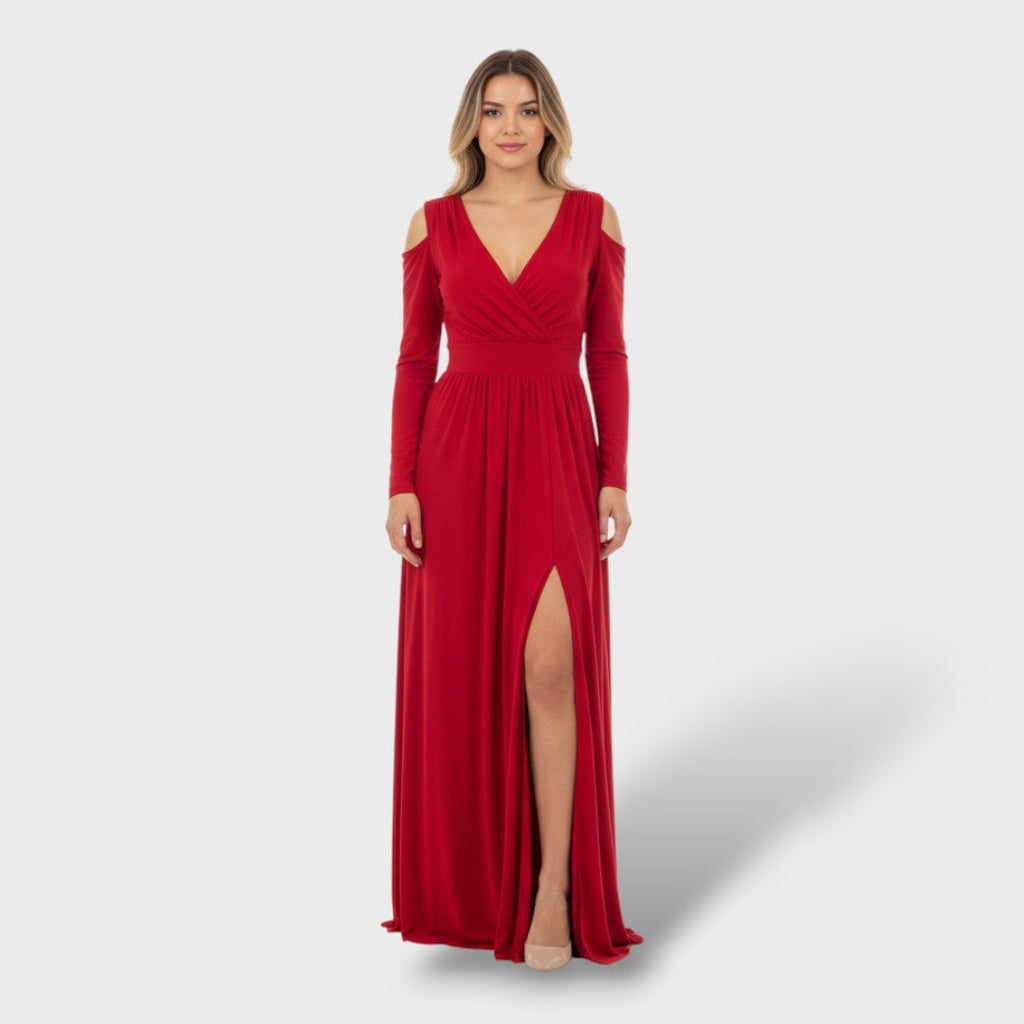 Vestido Largo Elegante con Abertura Lateral