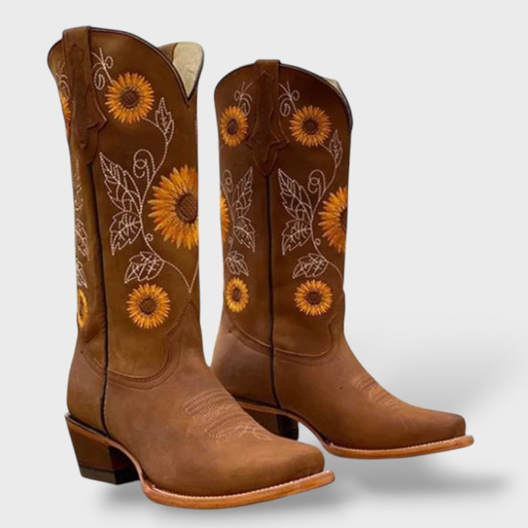 Botas Mujer Otoño Invierno Bordadas Tacón Grueso