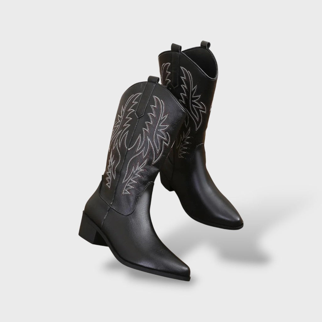 Botas Cowboy Retro Mujer Punta Fina