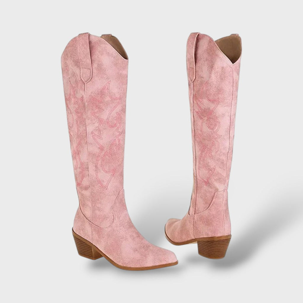 Botas Altas Western Mujer Puntera Fina
