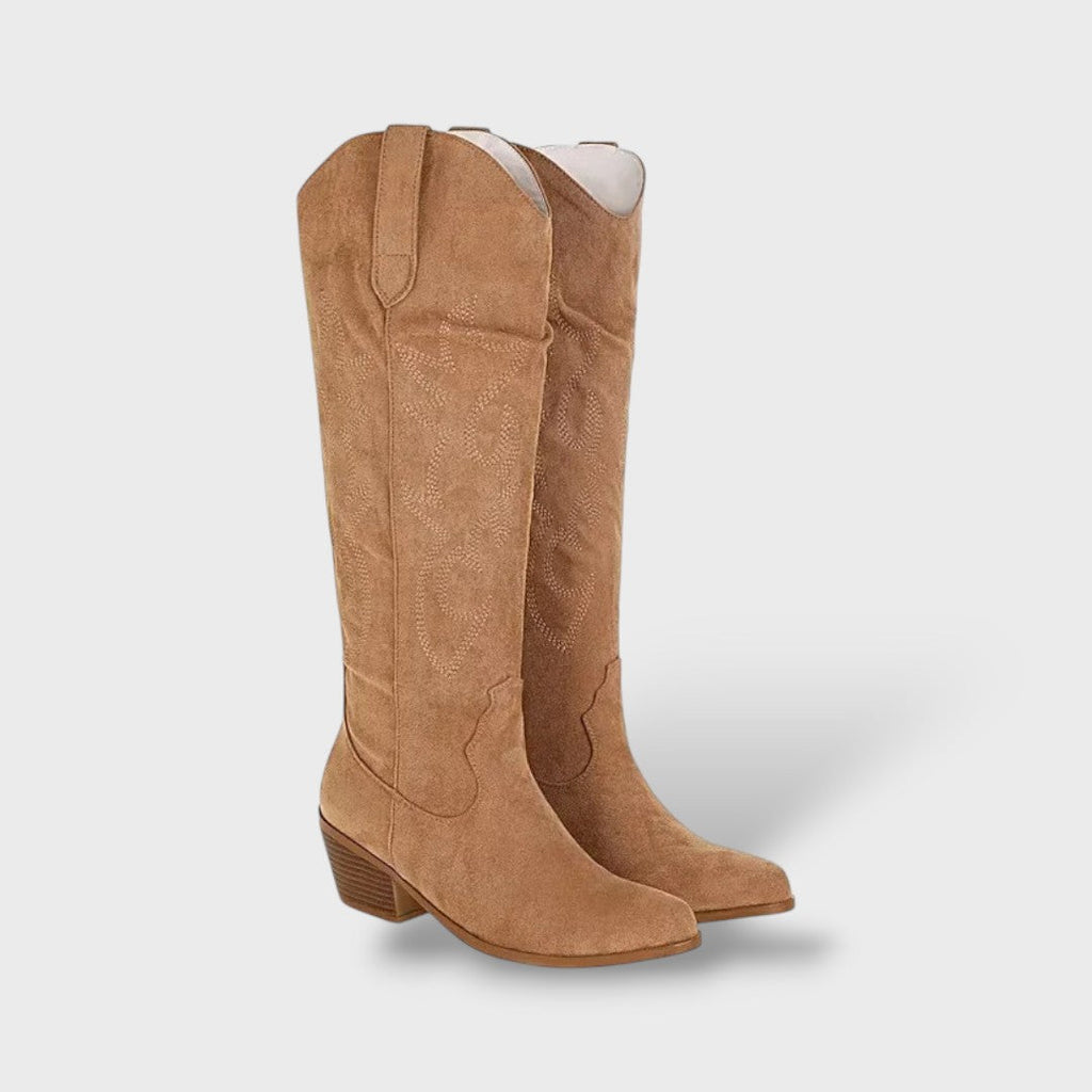 Botas Altas Western Mujer Puntera Fina
