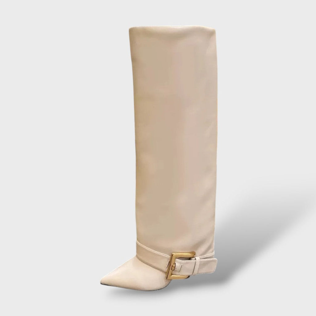 Botas Altas Mujer Tacón Fino con Hebilla