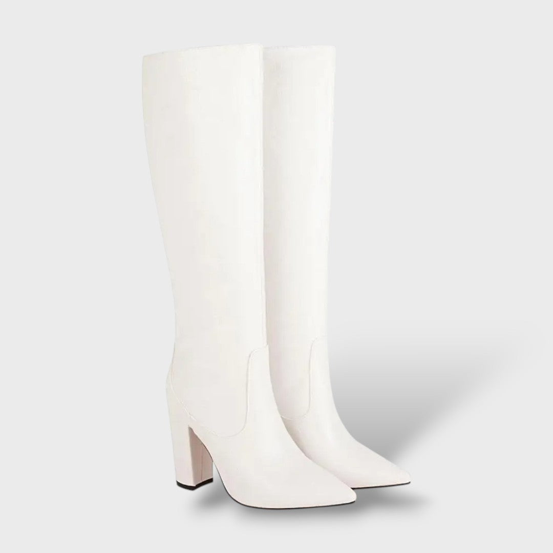 Botas Altas de Piel Sintética con Estampado Serpiente